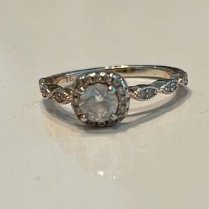 Rose Gold Plated Ring with Lab Created Diamonds